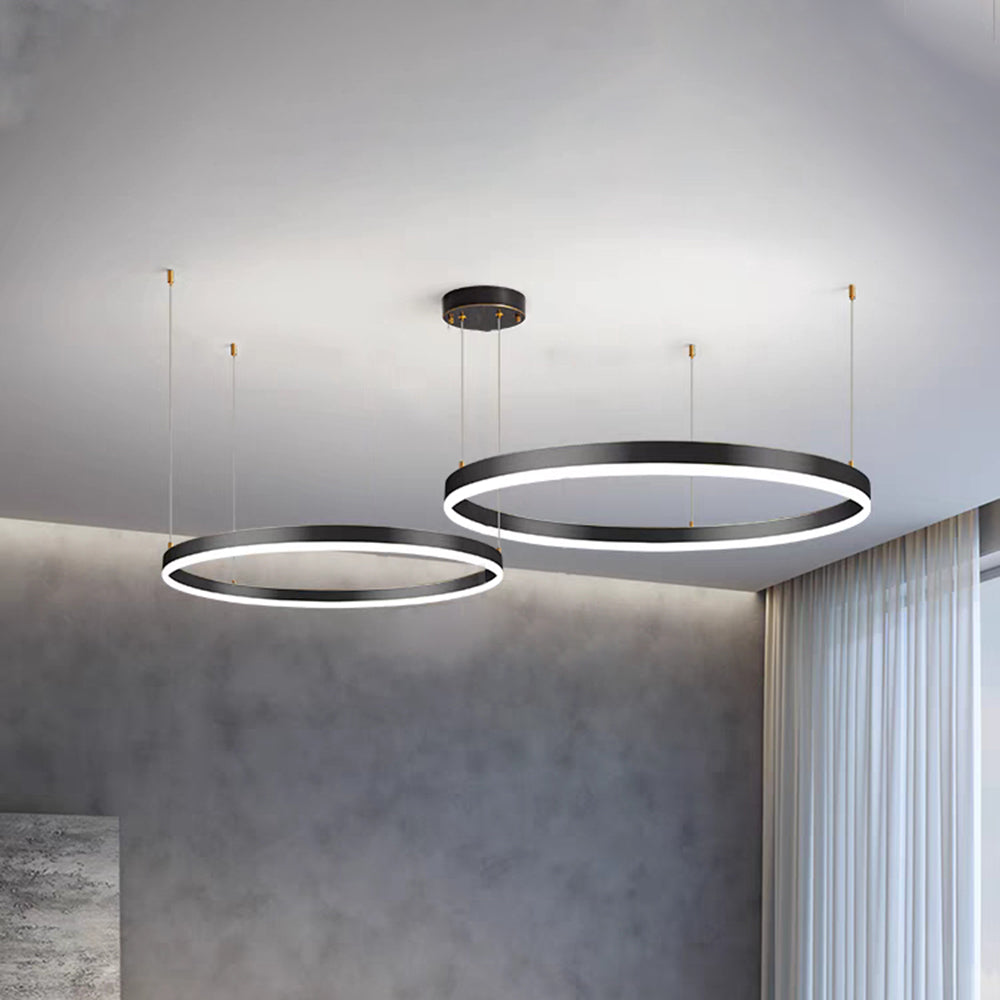 Indoor Metal Pendant Lamp – Sleek Tir-Circle Design with Adjustable Cord