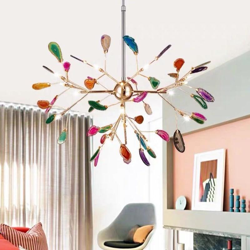 Colourful LED Nordic Chandelier – Modern Metal Ceiling Light