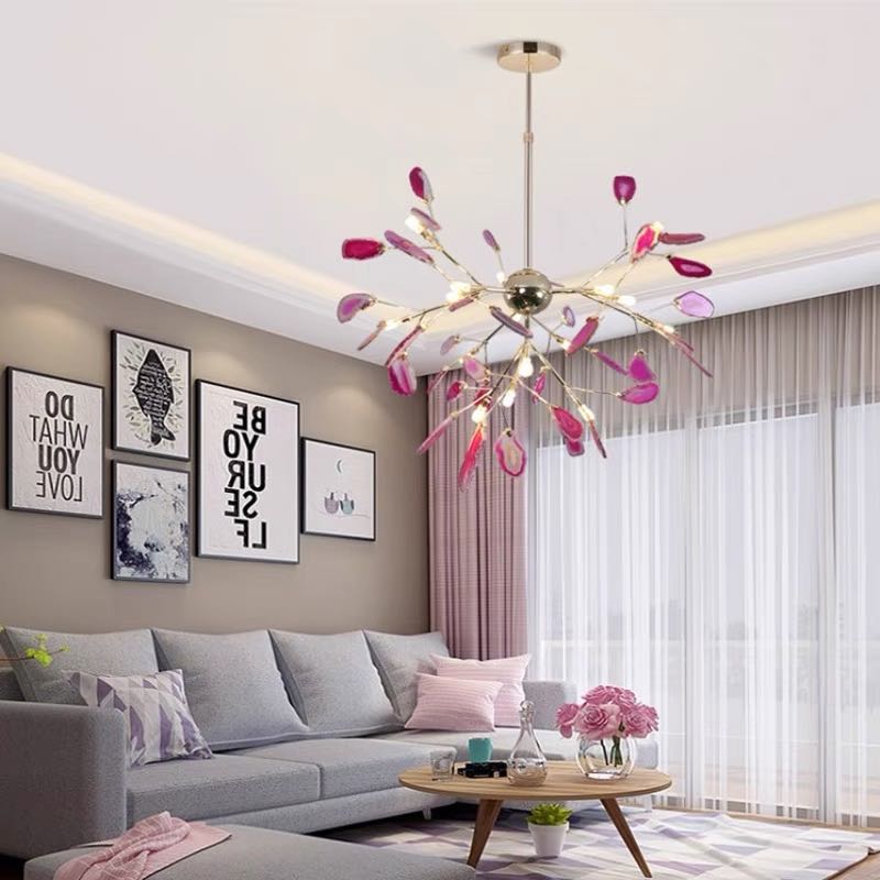 Colourful LED Nordic Chandelier – Modern Metal Ceiling Light