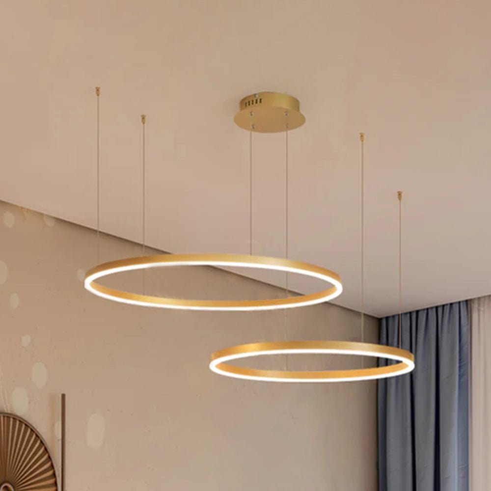 Indoor Metal Pendant Lamp – Sleek Tir-Circle Design with Adjustable Cord