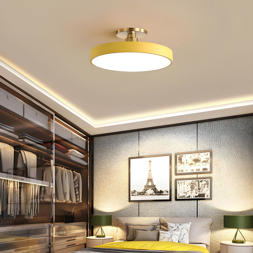 Modern Circular LED Ceiling Lamp – Semi-Flush Design - Atelier Dubois Paris