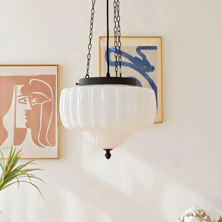 White Hanging Pendant Lamp | Minimalist Ceiling Fixture