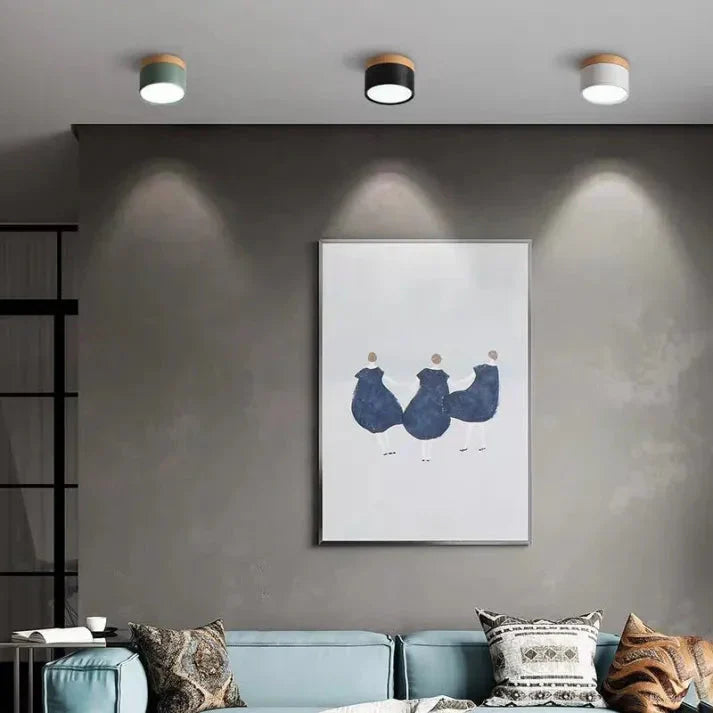 Compact Aluminum Cylinder LED Ceiling Light | Hallways