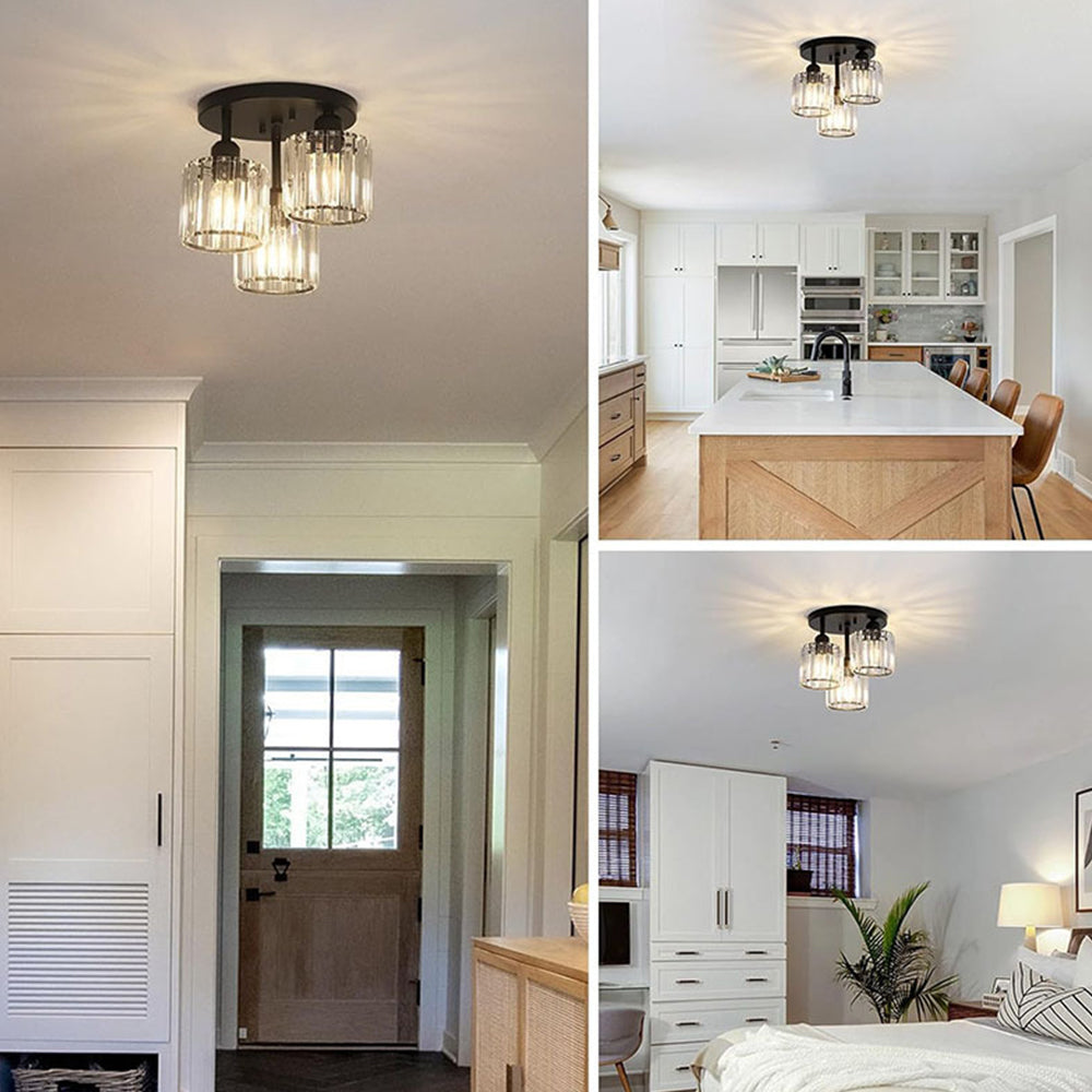 Elegant Modern Crystal Ceiling Lights – Semi-Recessed Design