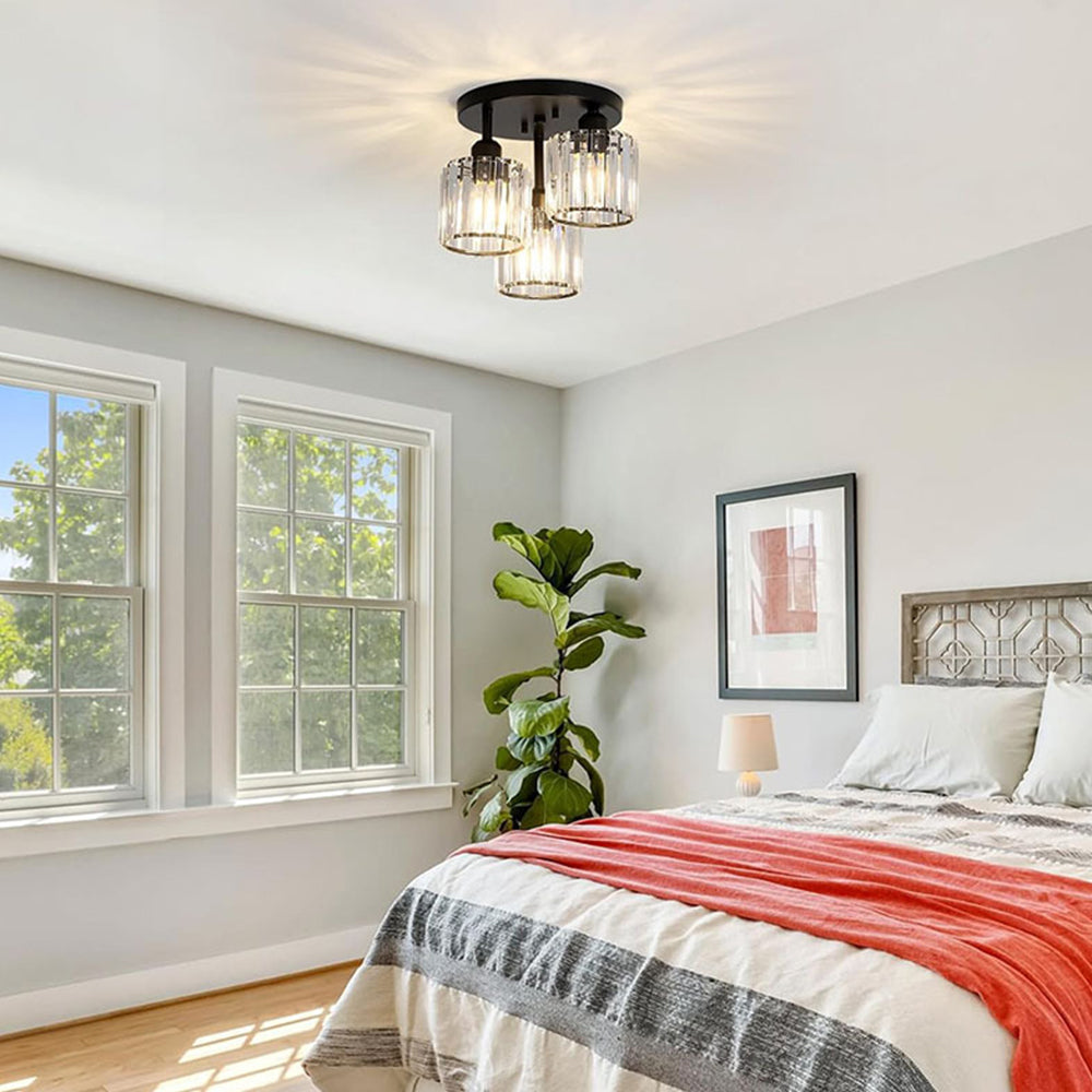 Elegant Modern Crystal Ceiling Lights – Semi-Recessed Design