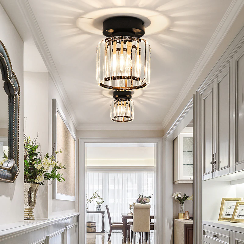 Modern Flush Mount Ceiling Light – 1-Light Hallway Fixture