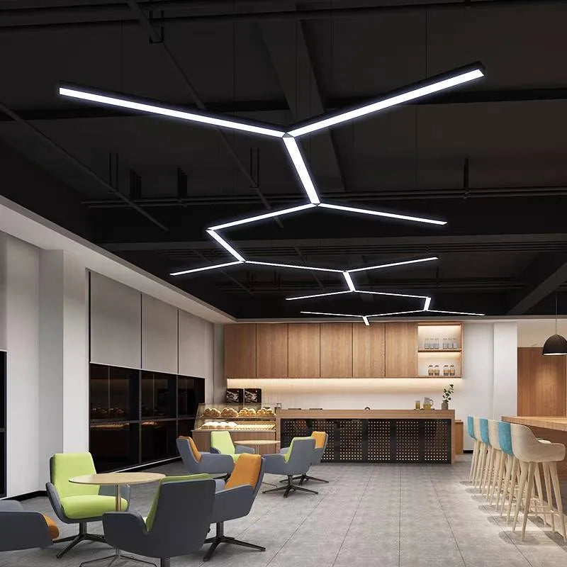 Rectangular LED Pendant Lamp – Sleek Minimalist Black Light