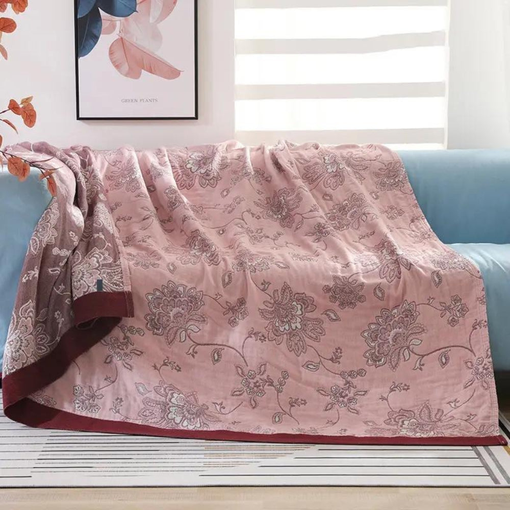 Decorative Throw Blanket – Floral Motif