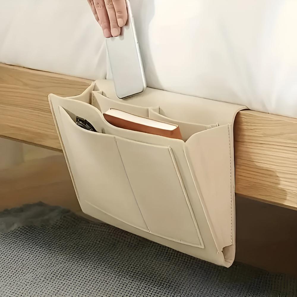 Multi-Pocket Bedside Organizer | Functional Nightstand Storage