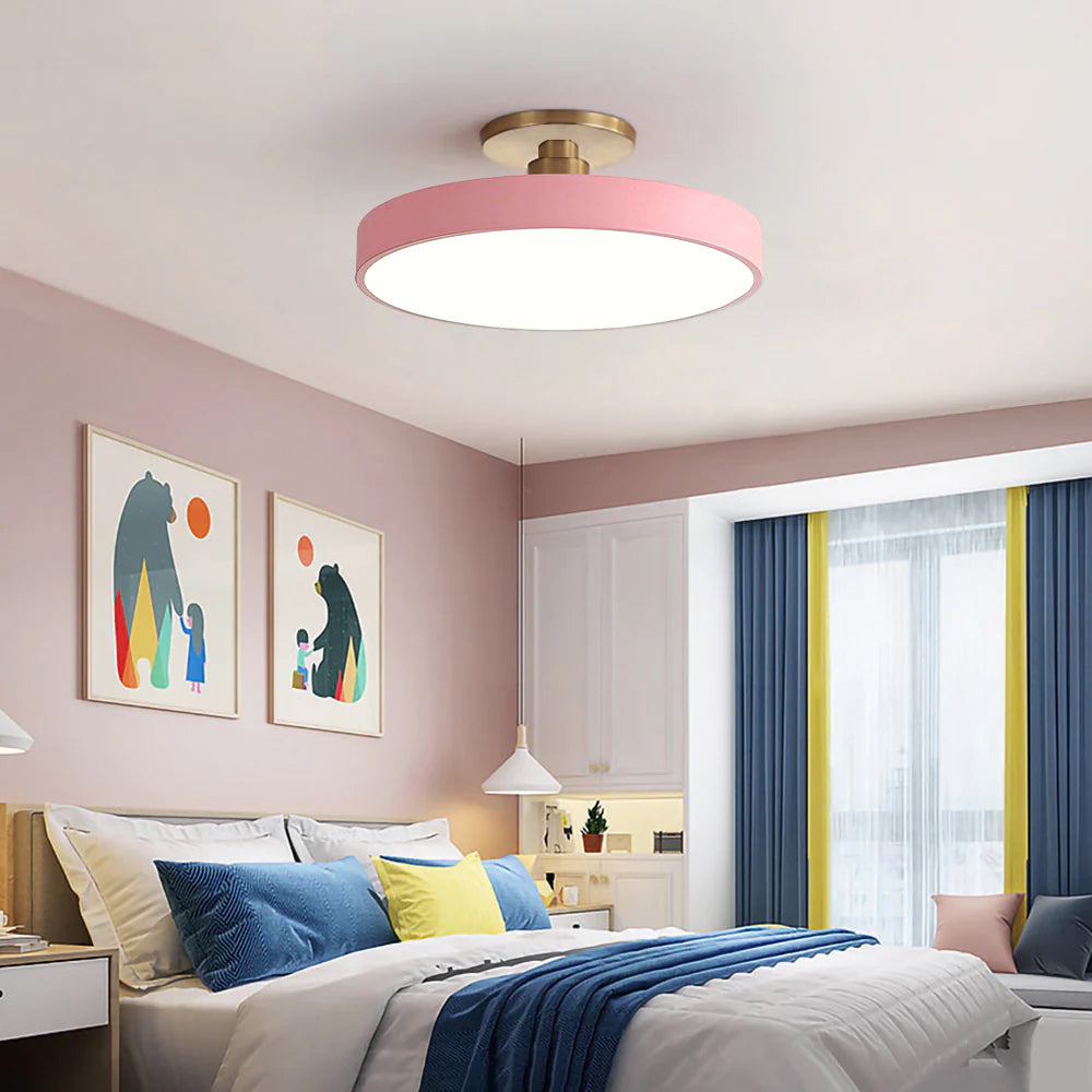 Modern Circular LED Ceiling Lamp – Semi-Flush Design - Atelier Dubois Paris