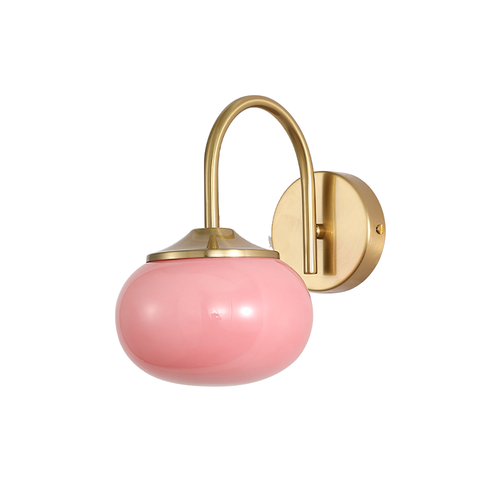 Modern Pink and White Glass Ball Wall Lamp | Living Room