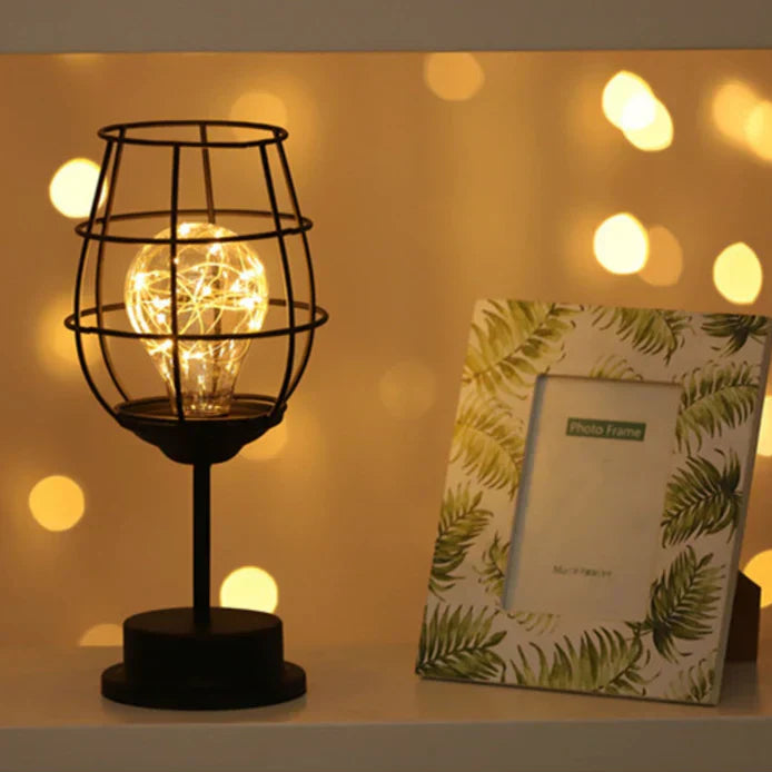Retro Iron Art LED Table Lamp – Classic Desk Light