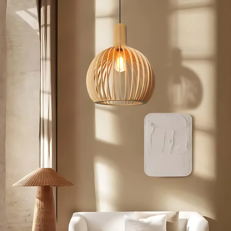 Organic Bamboo Pendant Light for Modern Interiors