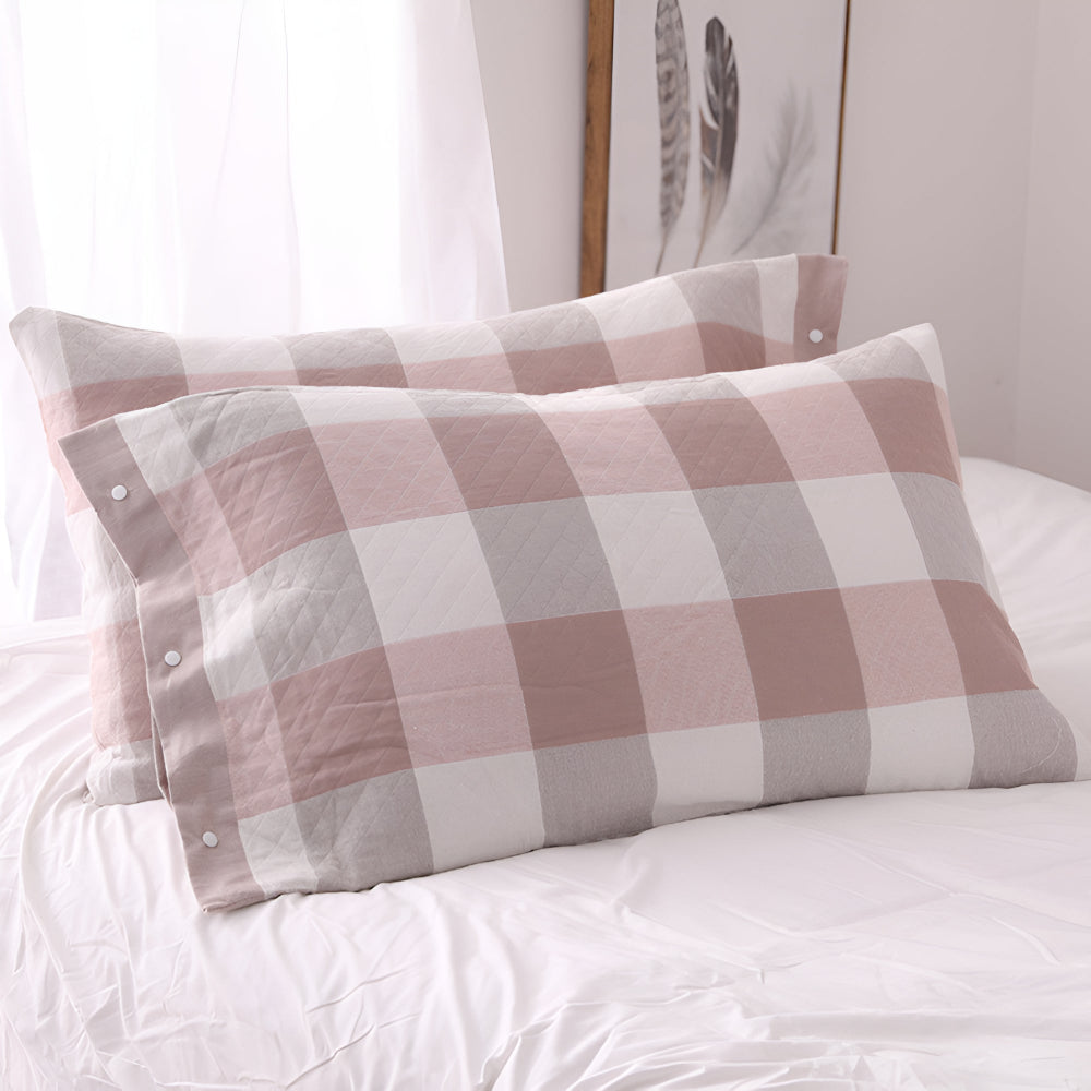Soft Cotton Pillowcase – Timeless Stripes and Checks Pattern