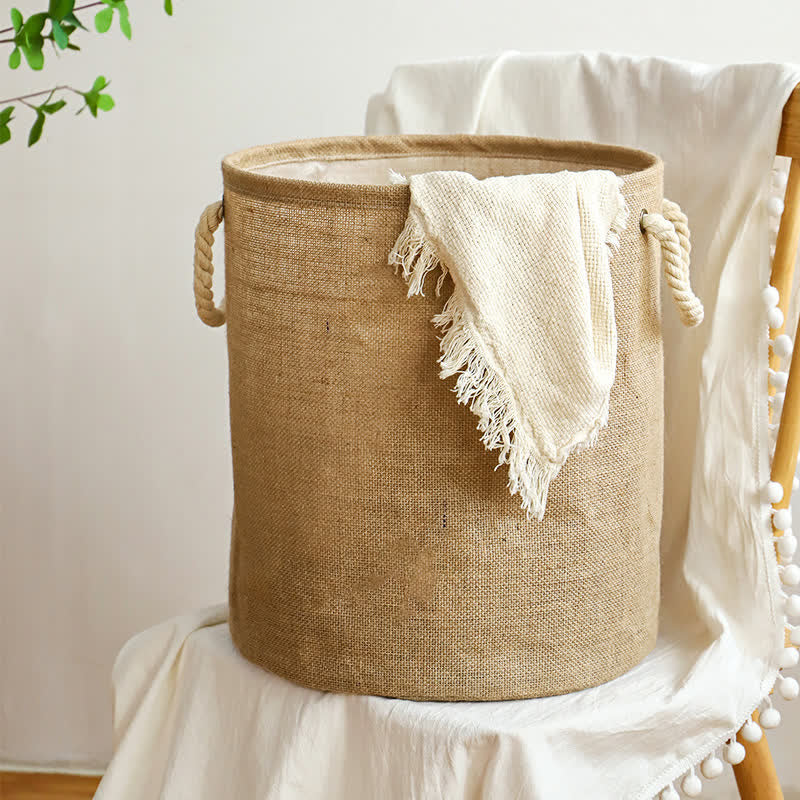 Moisture Resistant Foldable Laundry Basket | Cotton-Linen Blend