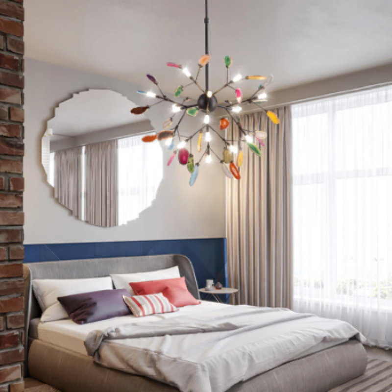 Colourful LED Nordic Chandelier – Modern Metal Ceiling Light