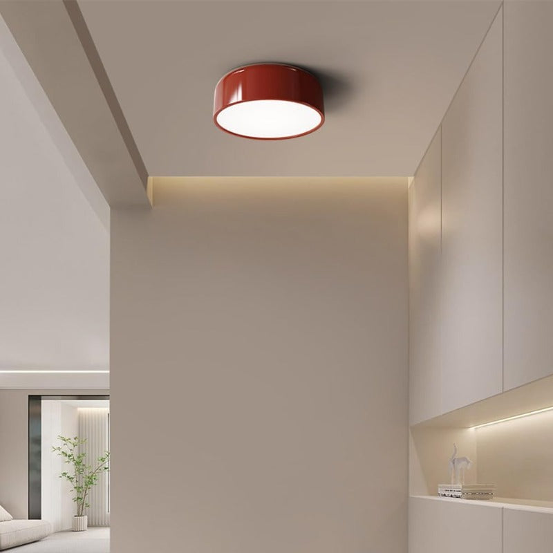 Dimmable LED Flush Mount Ceiling Light – Metal & Acrylic Round Dome Design Lamp