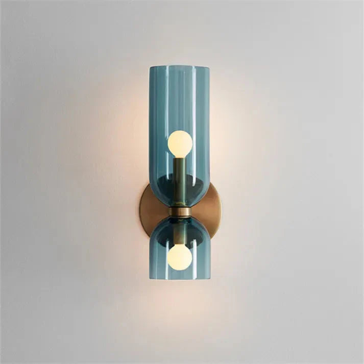 Modern Glass Wall Lamp with Dual LED Heads