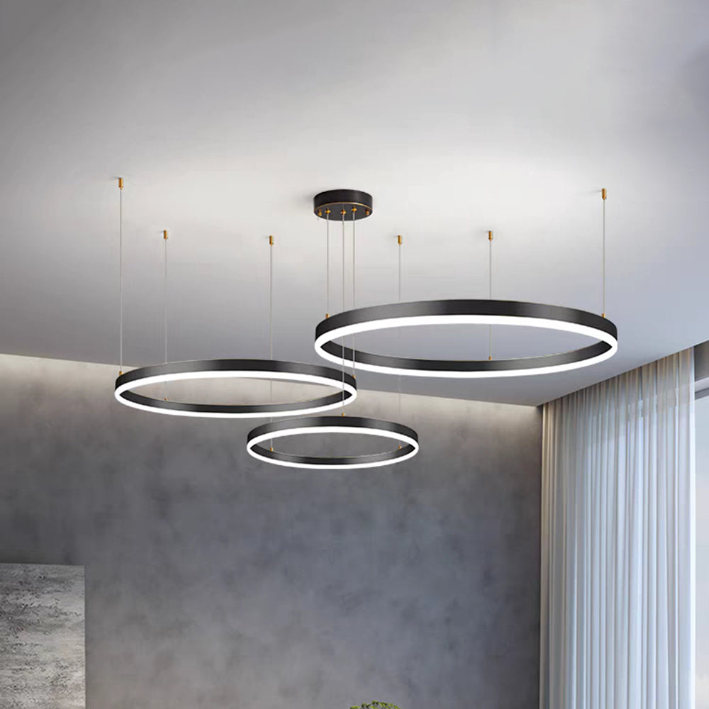 Indoor Metal Pendant Lamp – Sleek Tir-Circle Design with Adjustable Cord