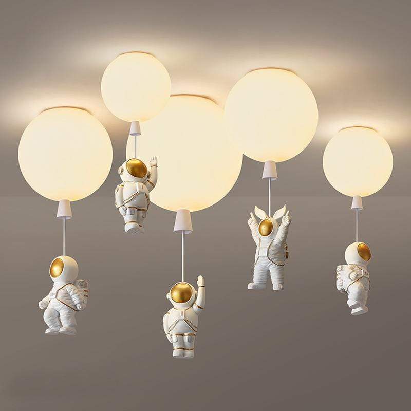 Astronaut Balloon Flush Mount Ceiling Light – Kids’ Room Lighting