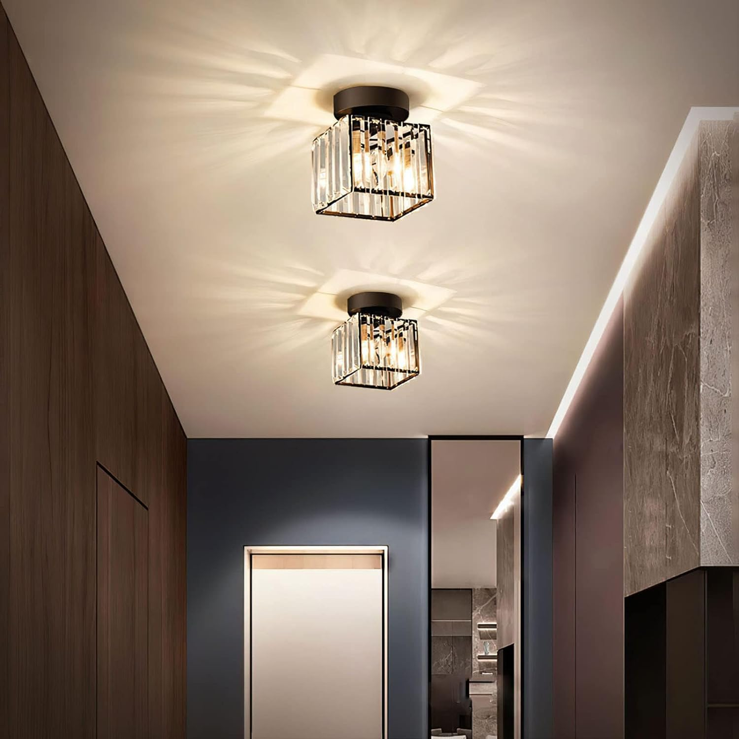 Modern Flush Mount Ceiling Light – 1-Light Hallway Fixture