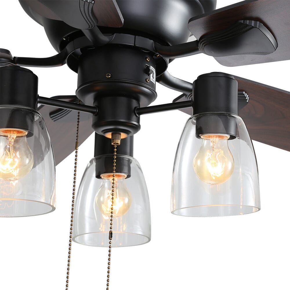 Space-Saving 52" Low Profile Ceiling Fan with LED Light & Remote - Atelier Dubois Paris