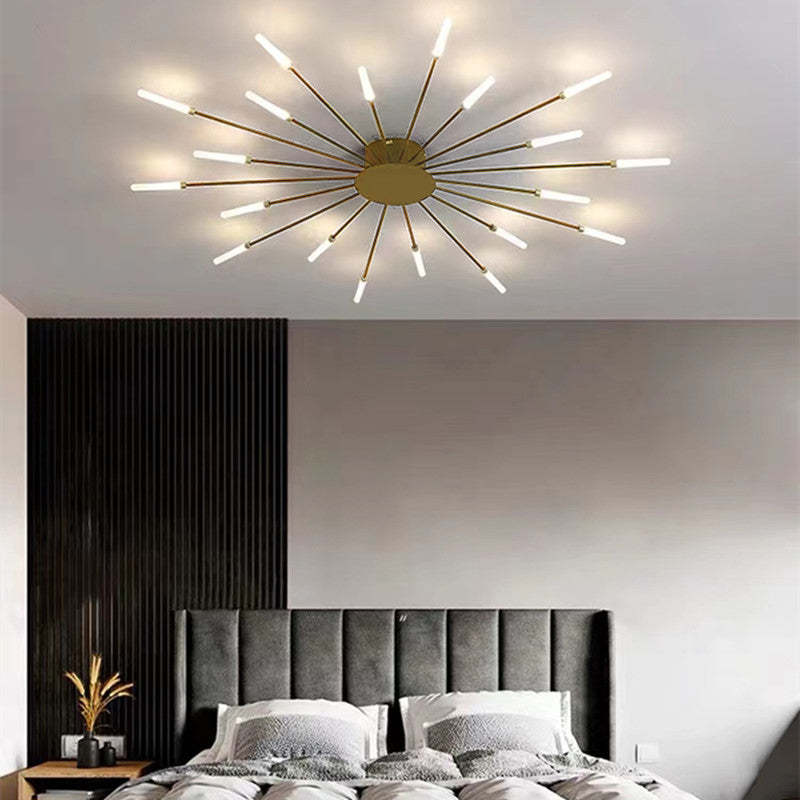 Fireworks Flush-Mount Ceiling Light – Black & Gold Modern Fixture
