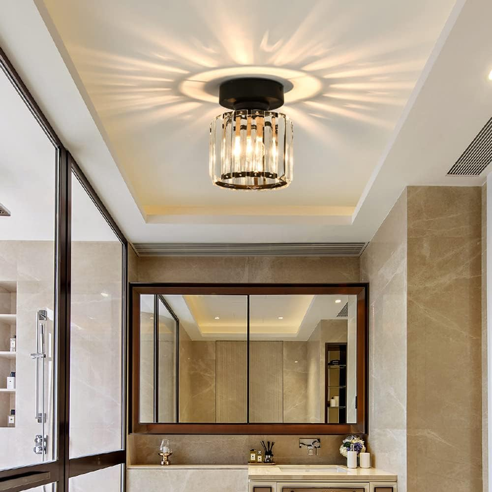 Modern Flush Mount Ceiling Light – 1-Light Hallway Fixture