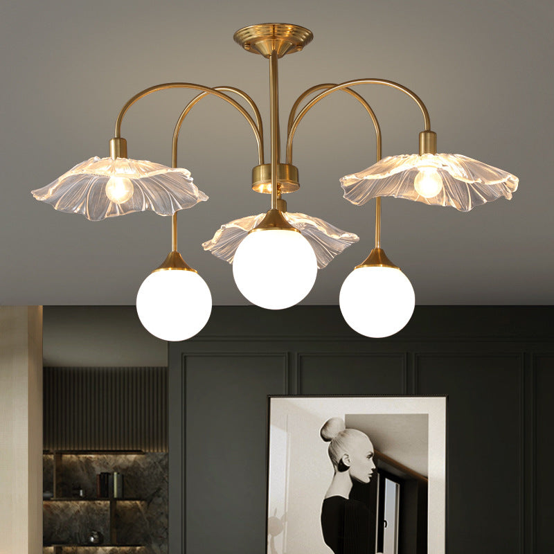 Modern Nordic LED Chandelier – Dining & Bedroom Gold Glass Lighting