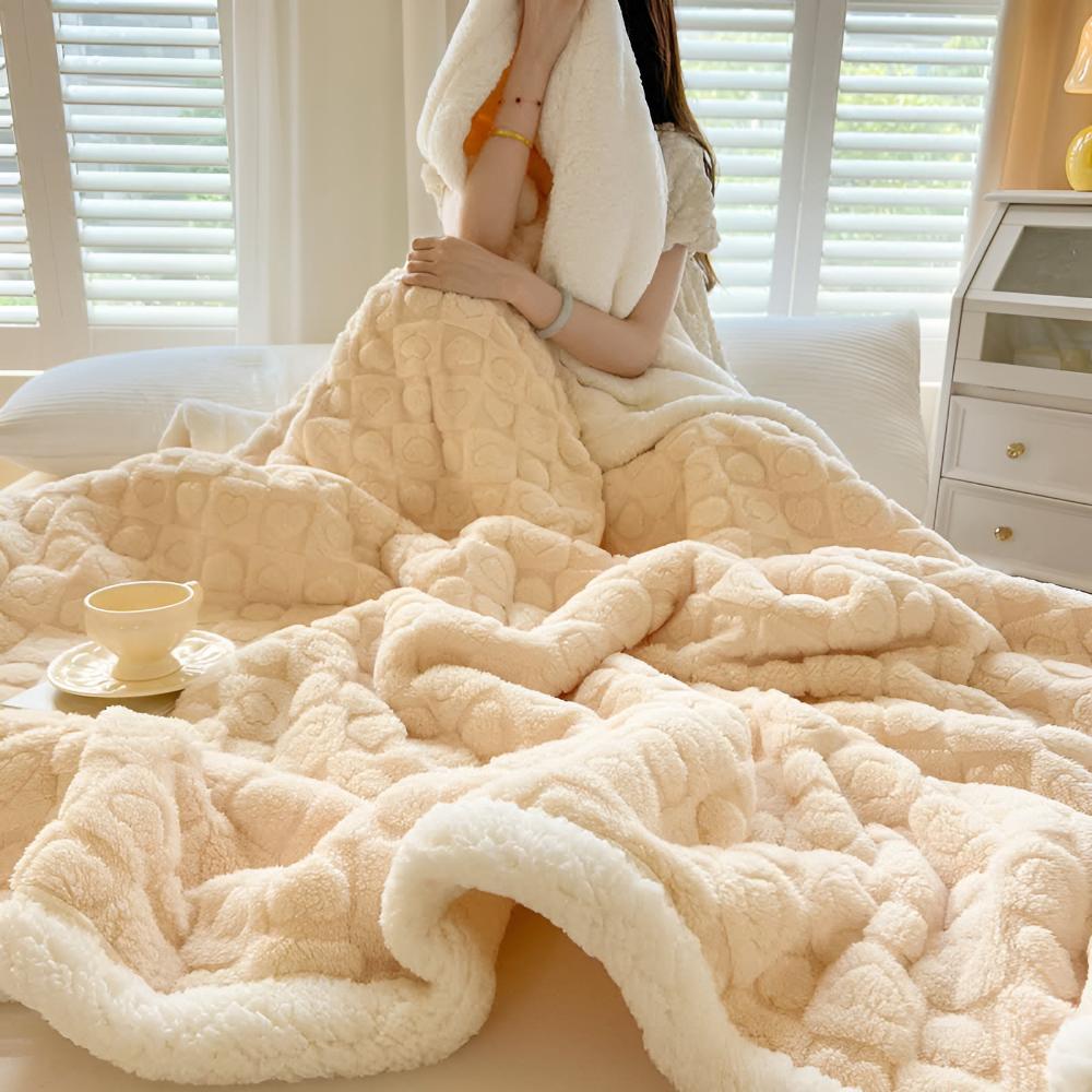 Ultra-Soft Sherpa Fleece Blanket – Cloud Warmth Cozy Comfort Throw - Atelier Dubois Paris