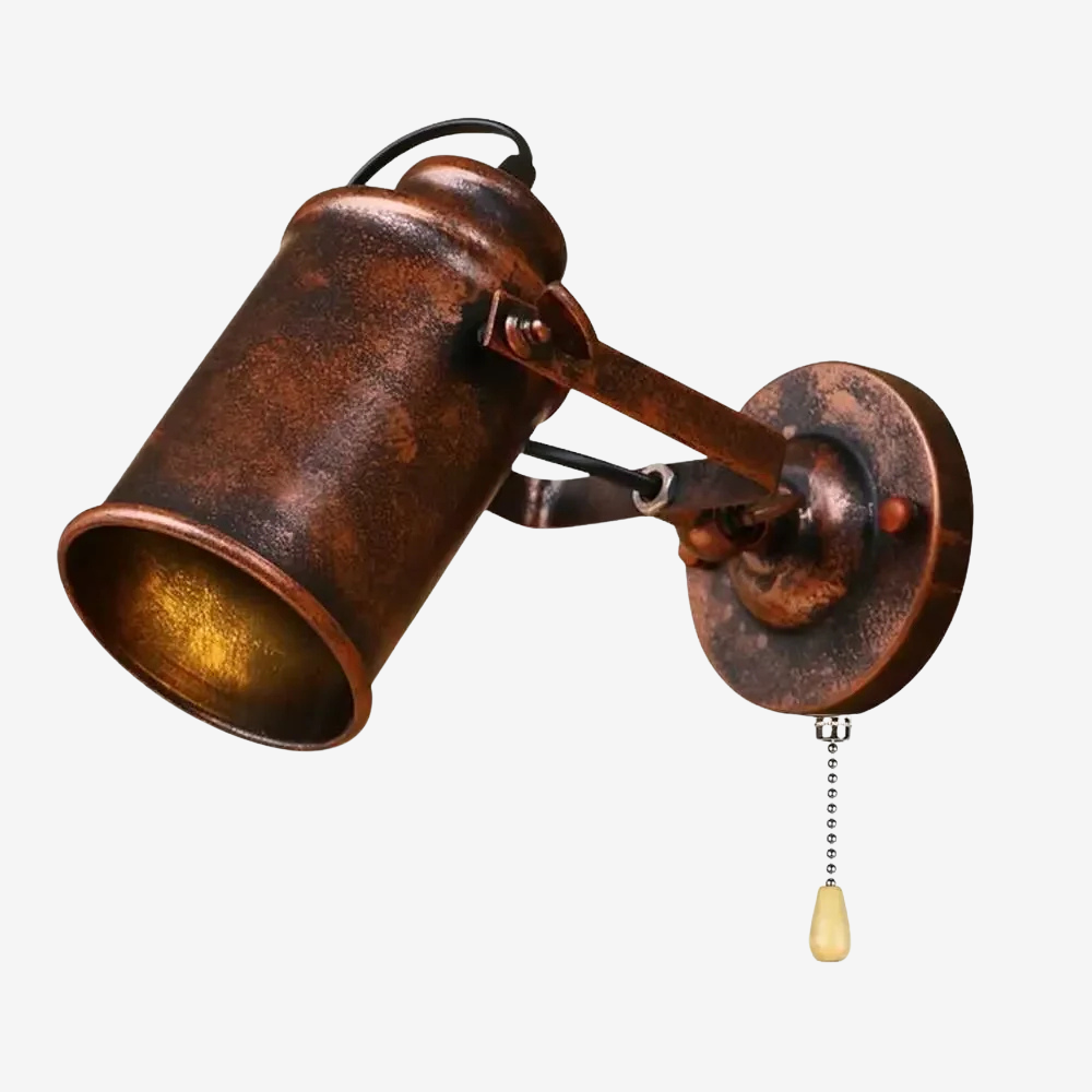 Indoor Industrial Wall Lamp – Adjustable Spotlight Head