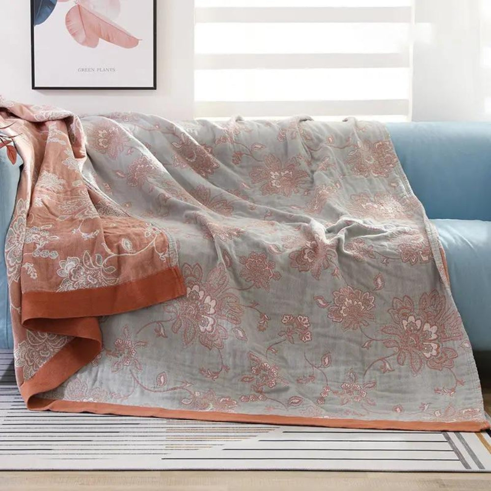Decorative Throw Blanket – Floral Motif
