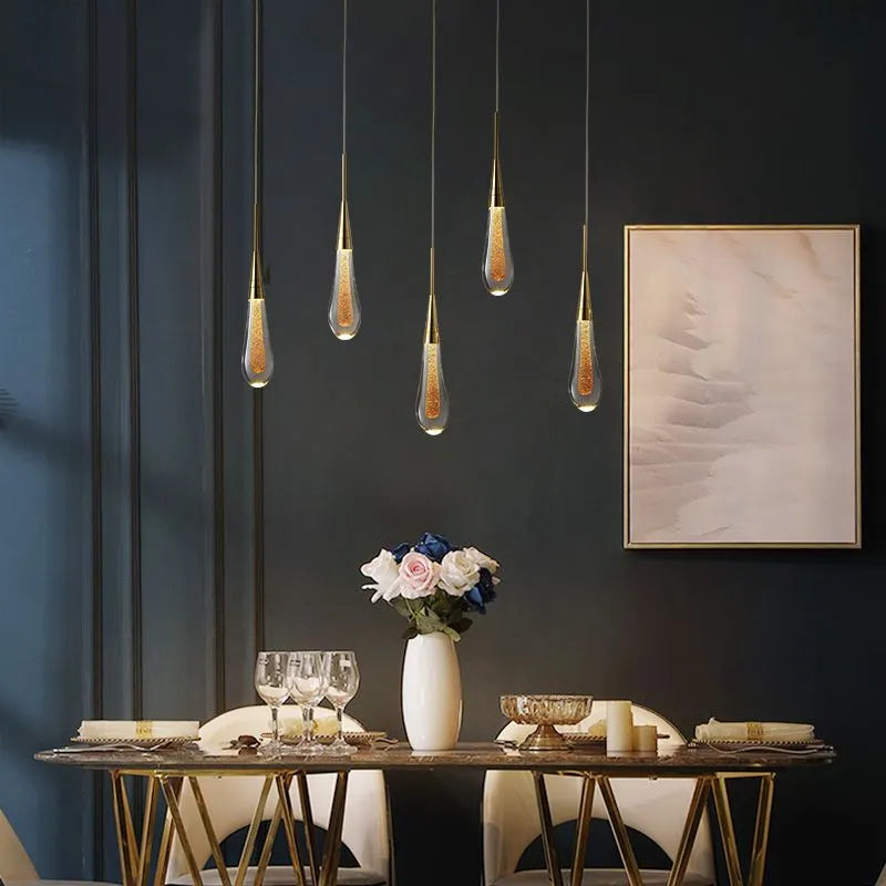 Gold Teardrop Pendant Lamp – Modern Indoor Ceiling Lights