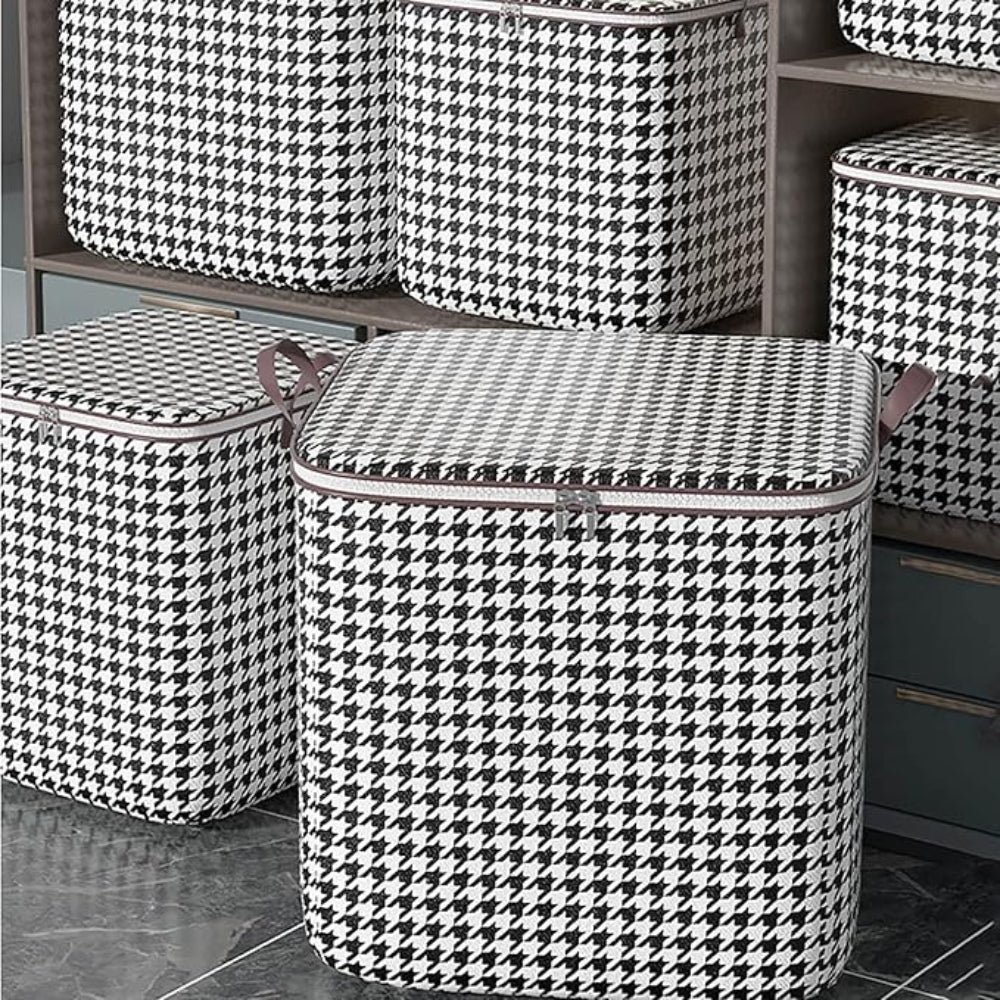 Houndstooth Foldable Storage Bin