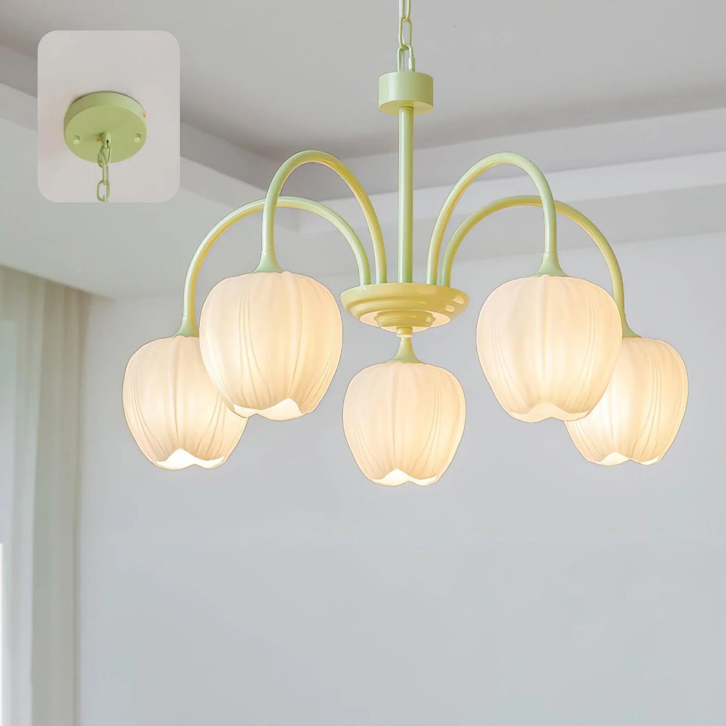 Tulip Matcha Pendant Chandelier – Stylish Lounge Hanging Light