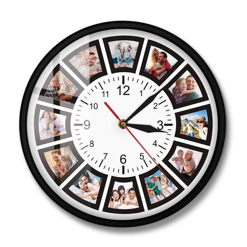 Photo Collage Wall Clock with Custom Frame – Perfect Personalized Gift - Atelier Dubois Paris