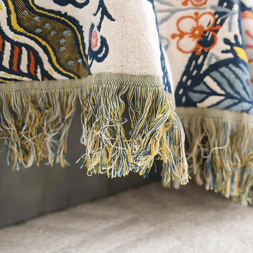 Woven Blanket with Floral Print
