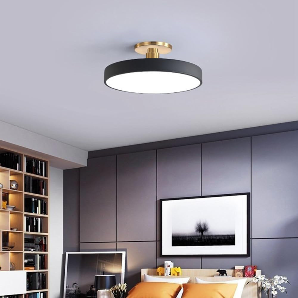 Modern Circular LED Ceiling Lamp – Semi-Flush Design - Atelier Dubois Paris