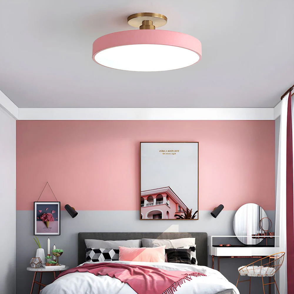 Modern Circular LED Ceiling Lamp – Semi-Flush Design - Atelier Dubois Paris