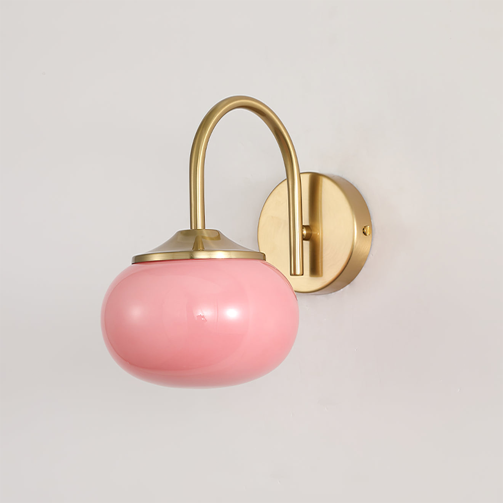 Modern Pink and White Glass Ball Wall Lamp | Living Room