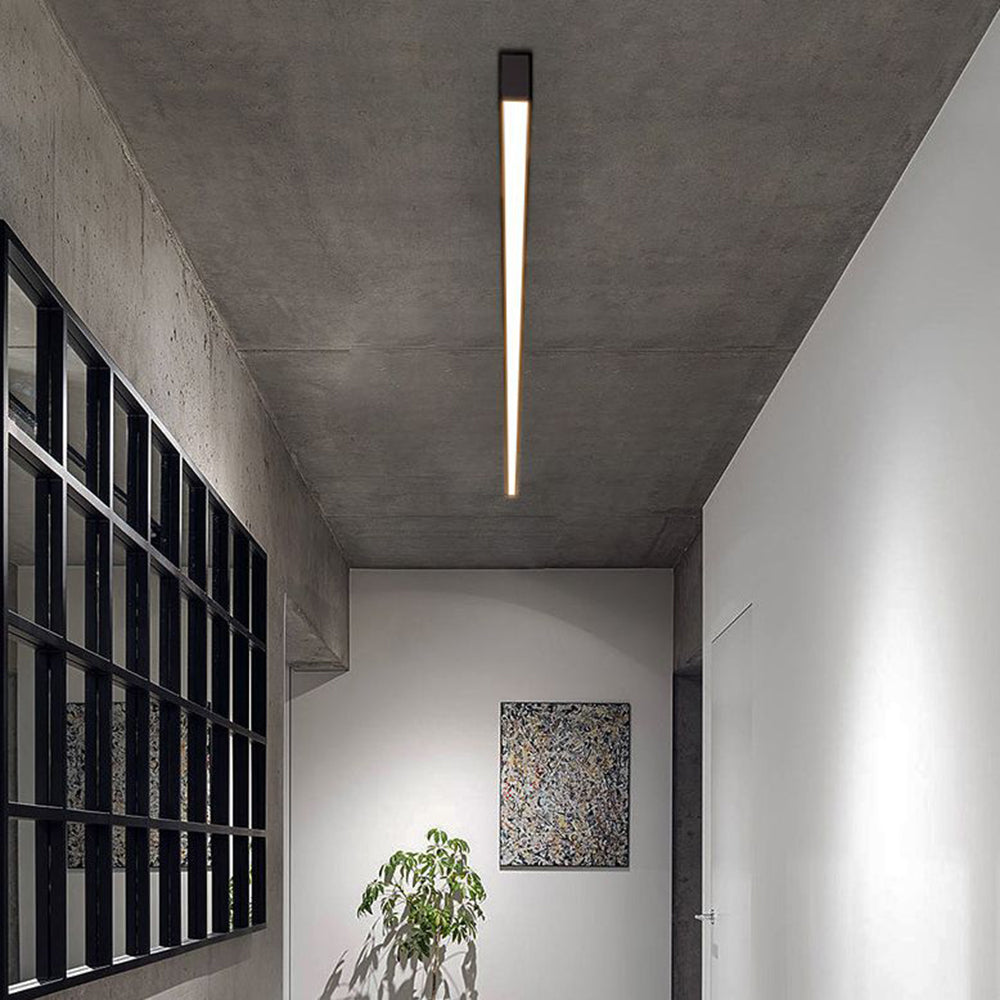 Black Linear LED Ceiling Light – Modern Minimalist Strip Lamp