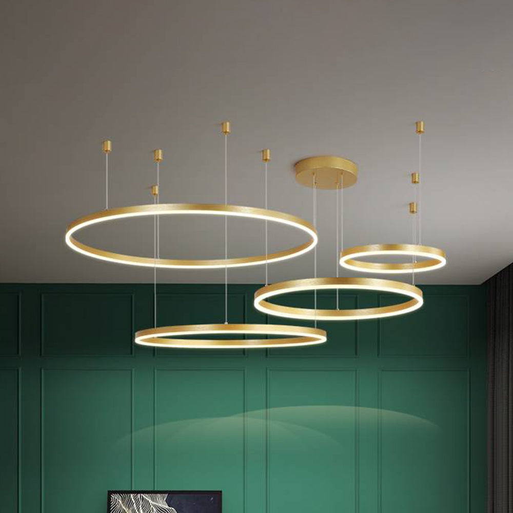 Indoor Metal Pendant Lamp – Sleek Tir-Circle Design with Adjustable Cord