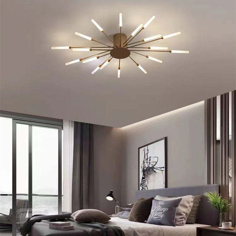 Fireworks Flush-Mount Ceiling Light – Black & Gold Modern Fixture