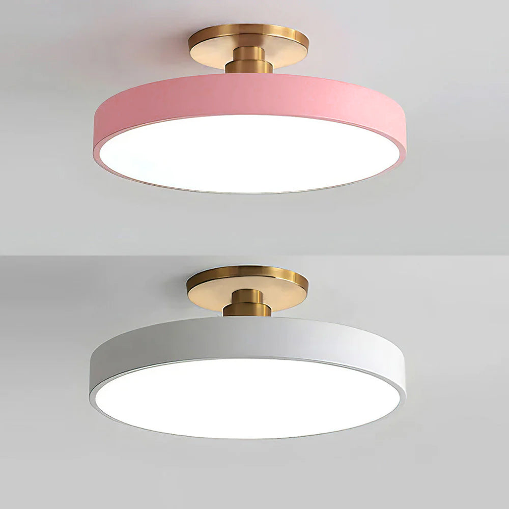 Modern Circular LED Ceiling Lamp – Semi-Flush Design - Atelier Dubois Paris