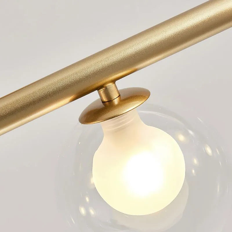 Nordic Linear Pendant Light – Bubble Glass Shades, Modern Design