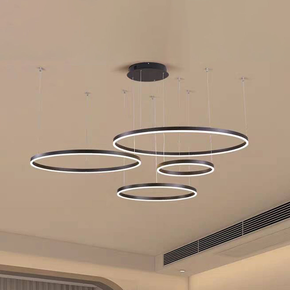 Indoor Metal Pendant Lamp – Sleek Tir-Circle Design with Adjustable Cord