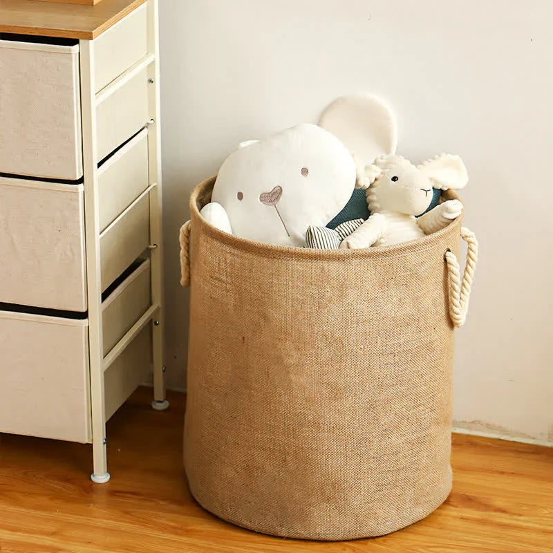 Moisture Resistant Foldable Laundry Basket | Cotton-Linen Blend