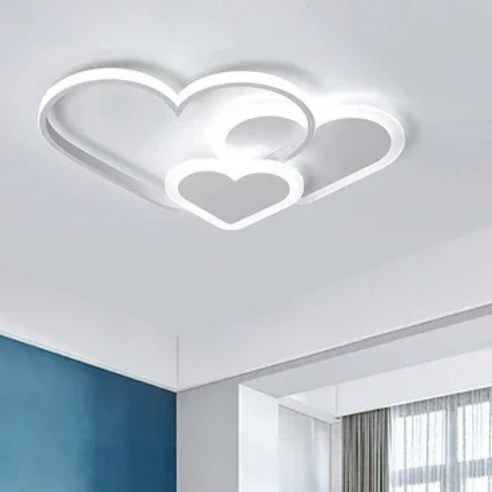 Pink LED Ceiling Light for Kids | Dimmable Heart-Shaped Design