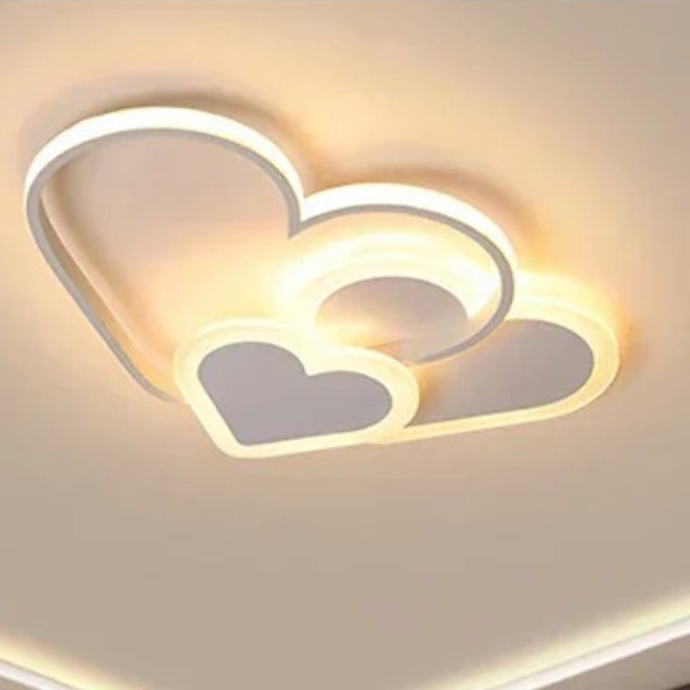 Pink LED Ceiling Light for Kids | Dimmable Heart-Shaped Design