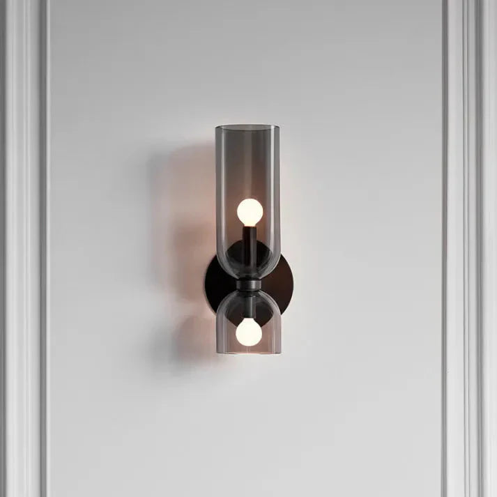Modern Glass Wall Lamp with Dual LED Heads